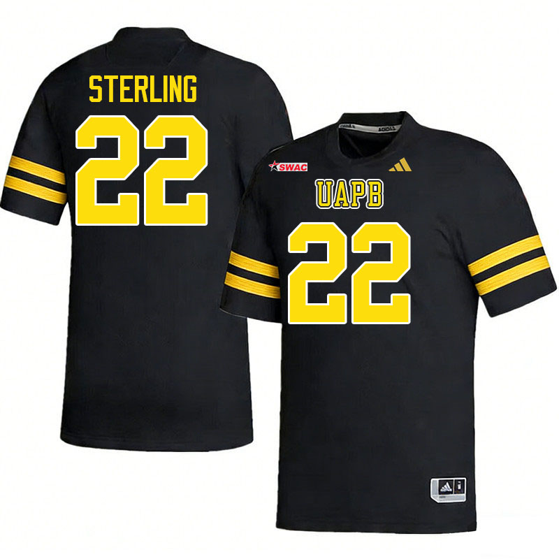 Arkansas-Pine Bluff Golden Lions #22 Quintin Sterling College Football Jerseys,Uniforms-Black